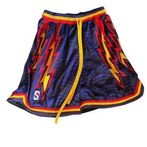 Swingzman Swingman basketball Shorts Mens SZ M Red Splash Bolts Lightning